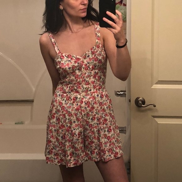 Urban Outfitters Staring At Stars Cross-back Romper 90s Floral Backless Playsuit - Picture 11 of 16